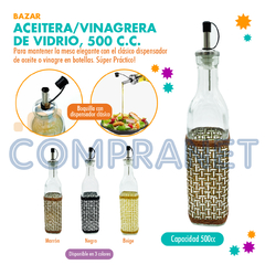 Aceitera/Vinagrera 500 c.c. de Vidrio con revestimiento, 11880 en internet