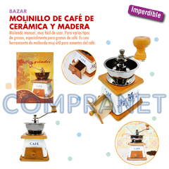 Molinillo de Café Cerámica estampada, Manual, regulable, 11896 - Compranet