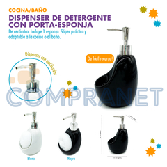Dispenser de detergente/Jabón con porta-esponja, incluye esponja, 11925 - Compranet