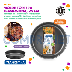 Molde Tortera de 26cm Bizcochuelo Tramontina Antiadherente 11938 - comprar online