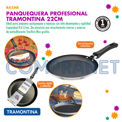 Panquequera Profesional Tramontina, 22 cm Antiadherente, 11965 en internet