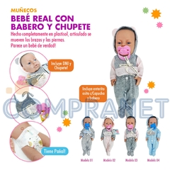 Bebé Real Camila/Agustín, con Babero y Chupete, Casita de Muñecas 12020 - comprar online