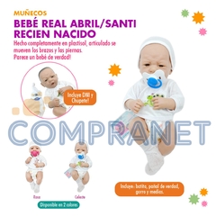 Bebé Real Abril/Santi, recién nacido, Casita de Muñecas, 12028 en internet