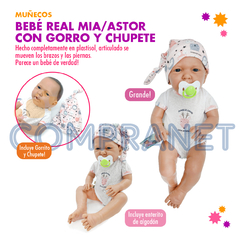 Bebé Real Mía/Astor, con Body Casita de Muñecas, 12033 - tienda online