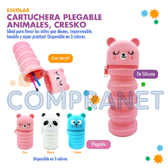 Cartuchera Plegable Animales de Silicona Cresko, 12051 - comprar online