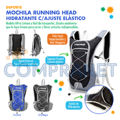 Mochila Running Hidratación Head Bicicleta Deporte Sport - $ 7.399