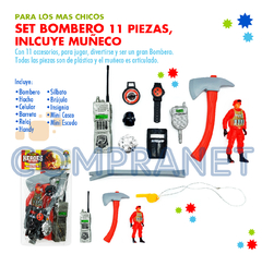 Set Bombero Súper realista, 11 piezas, c/muñeco Bombero, 12286 en internet