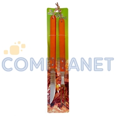 Juego de Cuchillo y Tenedor parrillero, Set asador, mango madera, 11226 - comprar online