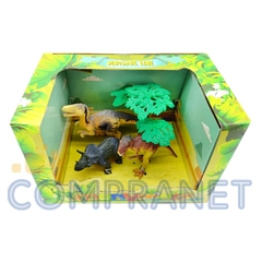 Kit de Dinosaurios x 3 en caja. Incluye: 3 dinosaurios diferentes + 1 árbol. 10391 - comprar online