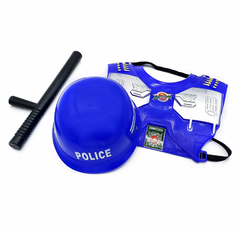 Set Policía, 3 piezas, casco garrote y pechera, 11657