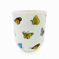 Cuenco, Taza de té x6 Porcelana China, Diseño mariposas, 11838