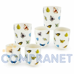 Cuenco, Taza de té x6 Porcelana China, Diseño mariposas, 11838 en internet
