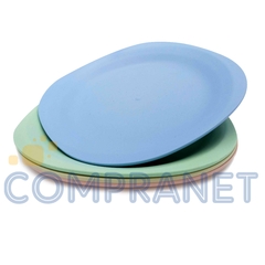 Set de 4 platos ecológicos biodegradables Cuadrados x 18cm, color pastel, 11833 en internet