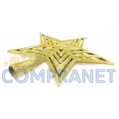 Puntal Estrella Brillante para Arbolito, 23 cm, Deco Navidad 12787 - Compranet