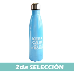 Botella de acero Keep Calm 700ml, tapa a rosca, 2DA SELECCION 12633