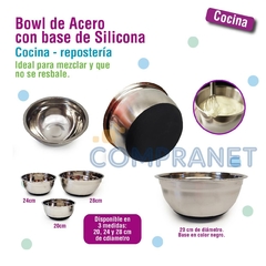 Bowl Acero con base de silicona, 20cm, 10864 - tienda online