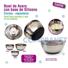 Bowl Acero con base de silicona, 28cm, 10866 - tienda online