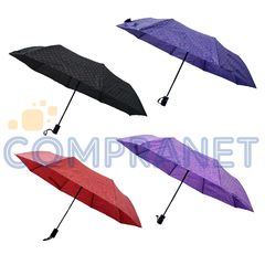 Paraguas Semi Automático estampado con funda, 8 varillas, Colores 13043 - tienda online