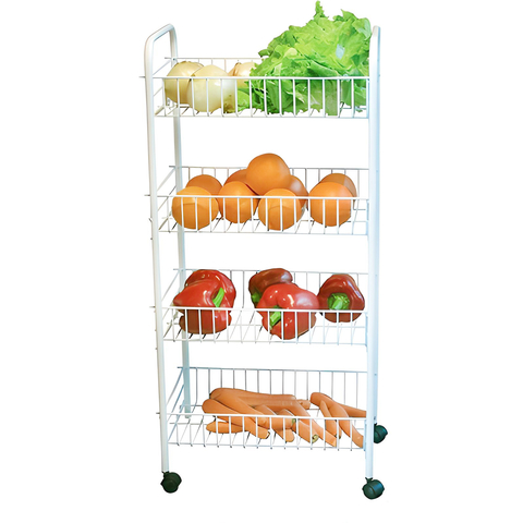 Carrito organizador de Cocina con 4 estantes, frutas verduras, 13051