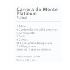 Carrera de Mente Platinum 10841 en internet