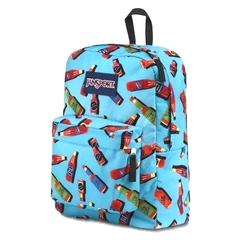 Mochila Jansport Superbreak Celeste con Salsa de Tomate 11148