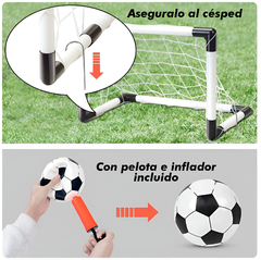 Arco de Futbol 2 en 1 c/accesorios, inflador y pelota 13185 - tienda online