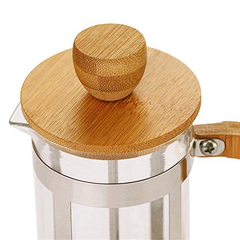 Cafetera/Tetera con embolo, Prensa francesa, de vidrio y madera, 1 Litro, 12657 - comprar online