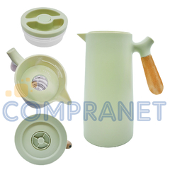 Jarra Térmica, con mango de madera, 1 litro, mate café, 12809 - Compranet