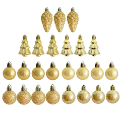 Set de adornos Navideños, Deco navidad x 44 piezas C/Puntal 13479