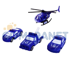 Pista Policia 3 Autos y 1 Helicoptero Aleacion 0083 - comprar online