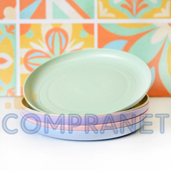 Imagen de Set de 5 platos ecológicos biodegradables x 15cm, color pastel, 11832