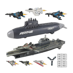 Set de Portaaviones y Submarino, juguete naval con lanzamiento, 12840