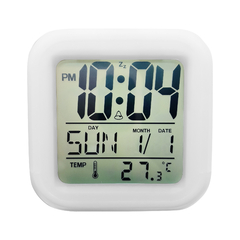 Reloj Despertador Digital Cambia de Color, Temp Fecha 13076 - comprar online