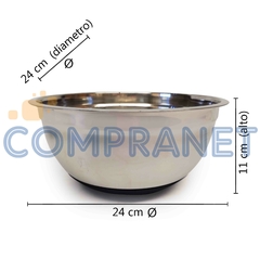 Bowl Acero con base de silicona, 24cm, 10865 - Compranet