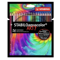 Lápices Aquarelables, Stabilo Aquacolor x 24, Premium, 12332.