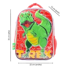 Mochila p/Jardín “Dinos” 12 pulgadas, con SONIDO, de Espalda, 12305 - comprar online