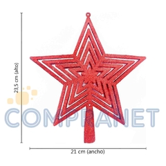 Puntal Estrella Brillante para Arbolito, 23 cm, Deco Navidad 12787 - tienda online