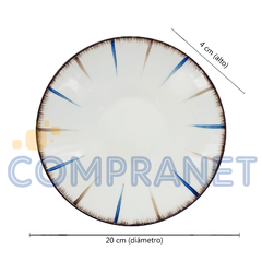 Plato hondo de porcelana x 4 unidades 20 cm, cocina, 12835 en internet