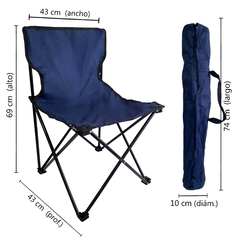 Silla de Camping Individual, portátil, Plegable c/Estuche, aire libre 6163