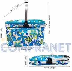 Canasta térmica plegable, de aluminio, Para picnic, estampada 13087 - tienda online