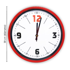 Reloj de Pared Analógico de PVC, 30 cm diámetro, 12720