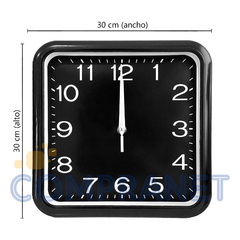 Reloj de pared, analógico, Cuadrado, 30x30 cm 12915 - Compranet