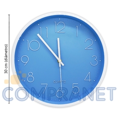 Reloj de pared Analógico de PVC, 30 cm diámetro, 12770 - tienda online