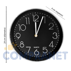 Imagen de Reloj de pared, analógico 24 cm, diámetro, PVC 12987
