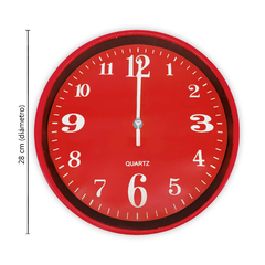 Reloj de pared Analógico de PVC, 28 cm diámetro, 3 colores 12709