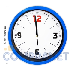Reloj de pared Analógico de PVC, 20 cm diámetro, 12718 - Compranet