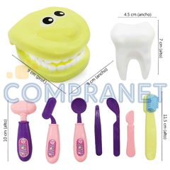Set de Dentista, Juego de Odontólogo, 9 piezas, con dentadura y Accesorios, 7430 - tienda online