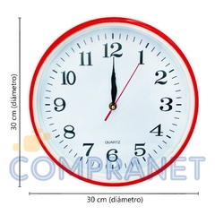 Reloj de pared Analógico, 30 cm diámetro, 12411 - Compranet