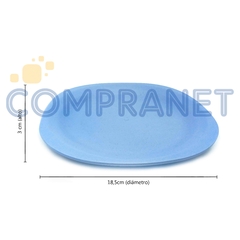 Imagen de Set de 4 platos ecológicos biodegradables Cuadrados x 18cm, color pastel, 11833
