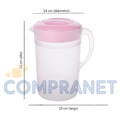 Jarra Plástico reforzado 2.7 litros, 4 colores c/Tapa 12078 - Compranet